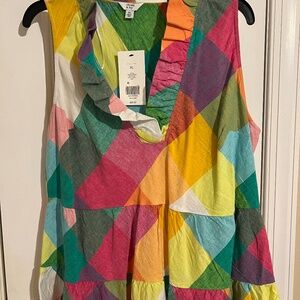 NWT crown & Ivy  women’s ruffle v neck top